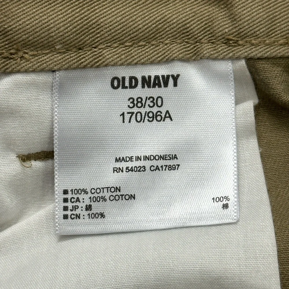Men's Old Navy 38 x 30 Pants Chino Khakis Khaki Tan Slim Fit Classic Cotton NWT